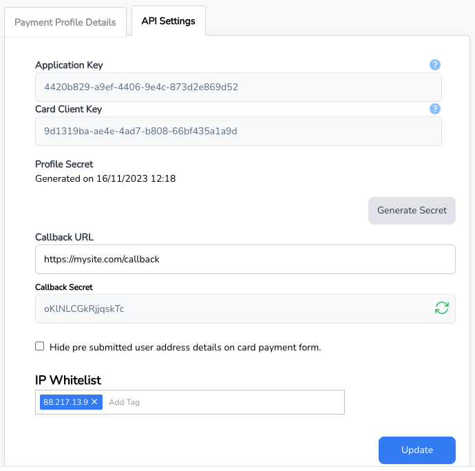 Create Payment Profile