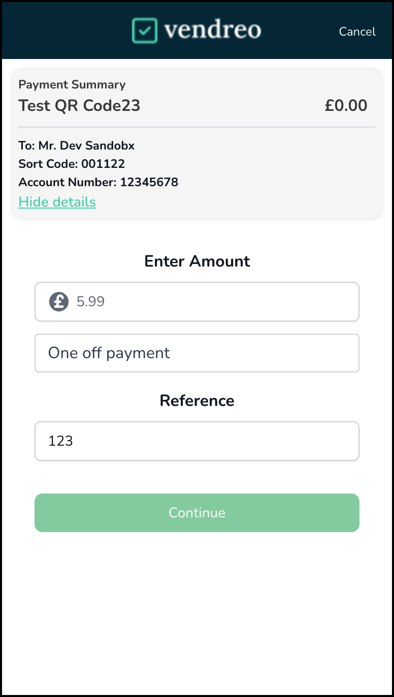 URL Payment Entry